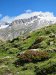  hřebenod Schwarze Ader (2988 m.n.m.) po Hohe Ader zakončeným vrcholem Hohes Aderl (3506 m.n.m.) před Grossvenegerem v mracích